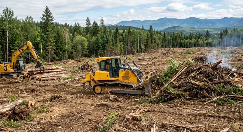 Bulldozer Clearing in Gwinnett County, GA